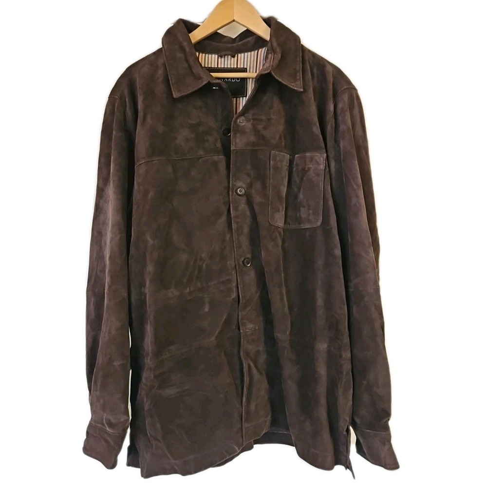 Bernardo Washable Suede Brown Jacket Mens Large Lined